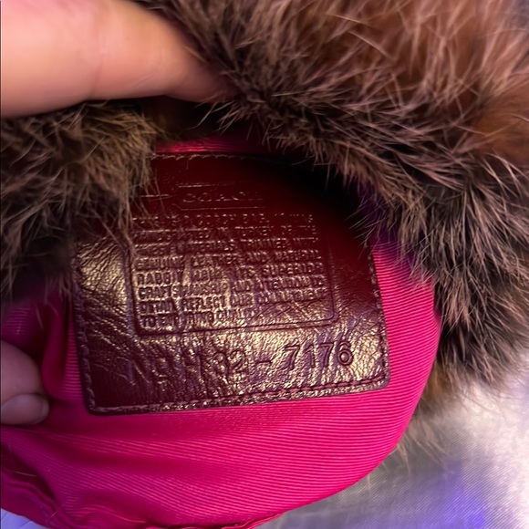 Coach Burgundy Fur-Trimmed vintage 1976 Women's wristlet - Picture 11 of 12